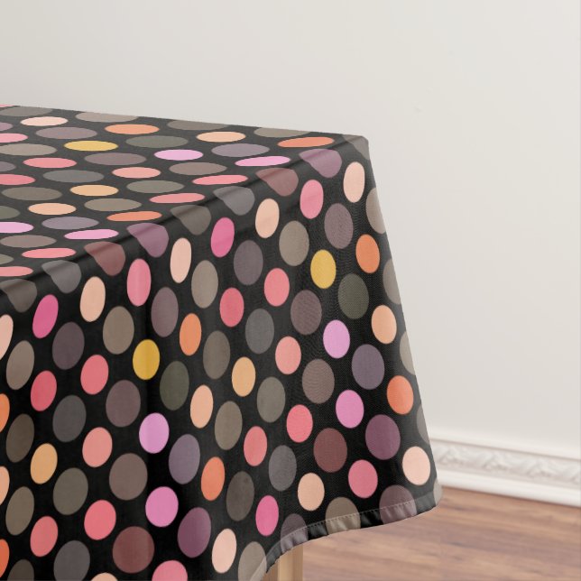 farbige Tupfen auf Schwarz Tischdecke (Beispiel)