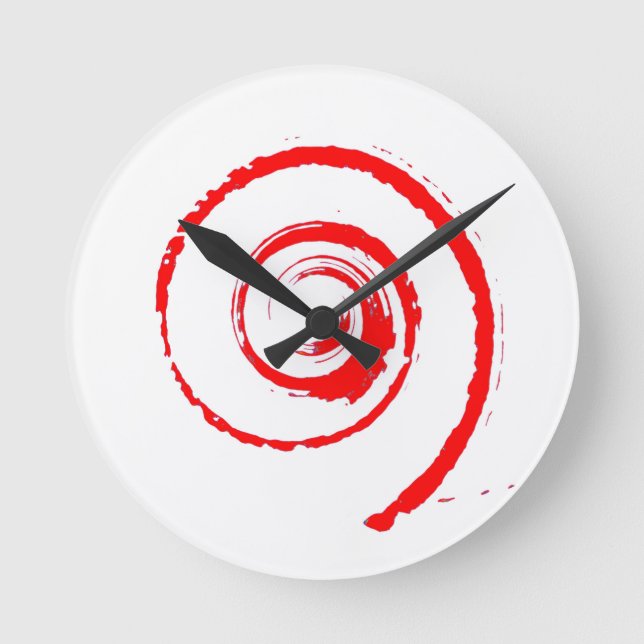 Farbige Twirbel Runde Wanduhr (Vorderseite)