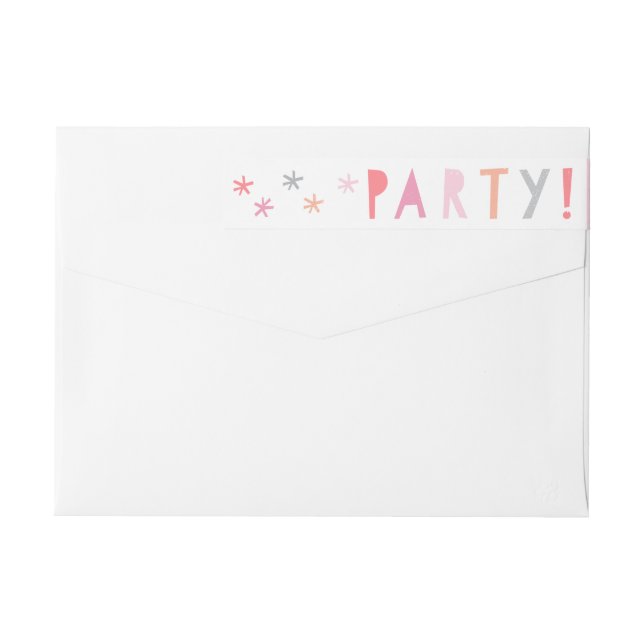 Farbige Typ Kindergeburtstag Party Rücksendeadress (Rückseite)
