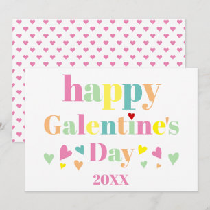 Farbige Typografie Frohen Galentines Tag Feiertagskarte