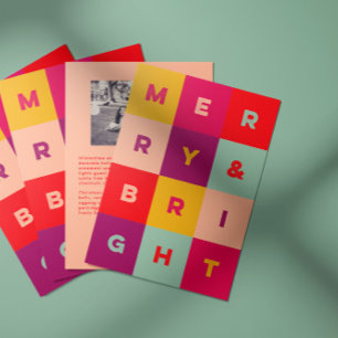 Farbige Typografie Fröhliche und helle Feiertagska Feiertagskarte