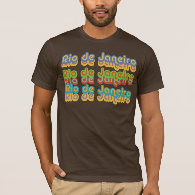 Farbige Typografie "Rio" T-Shirt (Vorderseite)