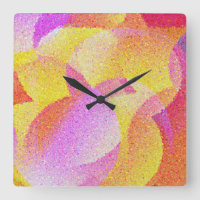Farbige Uhr an der Wand