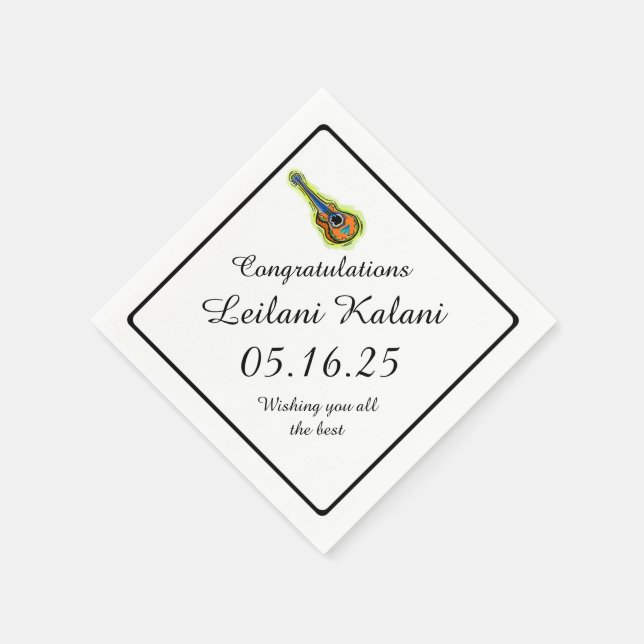 Farbige Ukelele-Abschluss-Papierservietten Serviette (Ecke)