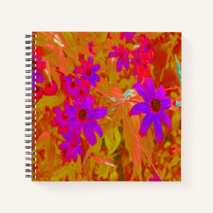 Farbige Ultra-Violette, Magenta und rote Wildblume Notizbuch