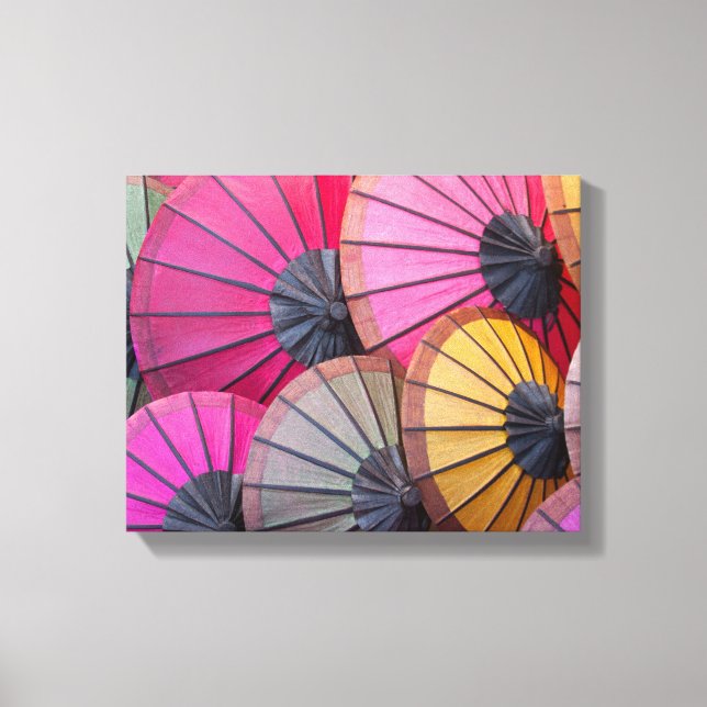 Farbige Umbrellas Canvas Print Leinwanddruck (Vorderseite)