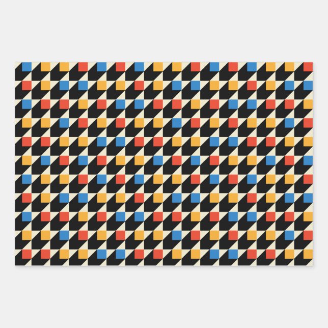 Farbige Umschlagpapier für Quadrate Geschenkpapier Set (Vorderseite)