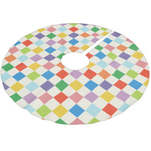 Farbige und helle Checkerboard Gemustert Polyester Weihnachtsbaumdecke