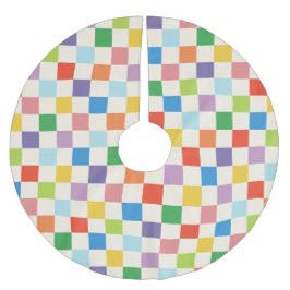 Farbige und helle Checkerboard Gemustert Polyester Weihnachtsbaumdecke