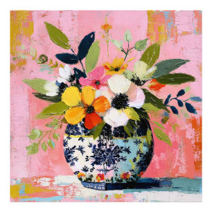 Farbige und lebendige Blumenvase Fotodruck