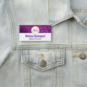 Farbige und Lila Glitzer-Edelsteine Monogramm Namensschild