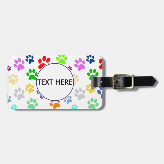 Farbige und Niedliche Pet-Muster Gepäckanhänger (Vorderseite horizontal)