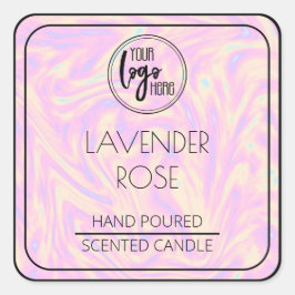 Farbige und schwarze Logo-Sockelmarke Quadratischer Aufkleber