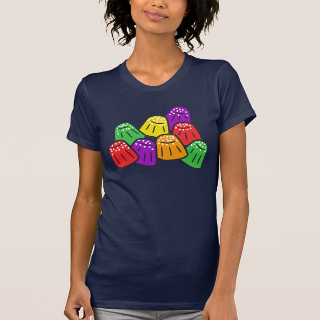 Farbige und süße moderne Gummibonbon T-Shirt (Vorderseite)