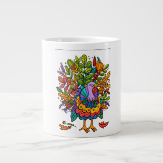 Farbige und unglaublich lustige Truthahn-Darstellu Jumbo-Tasse