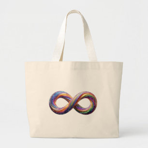 Farbige Unendlichkeitssymbol-Tasche Jumbo Stoffbeutel