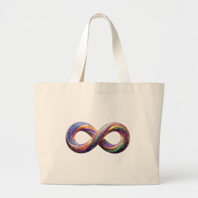 Farbige Unendlichkeitssymbol-Tasche Jumbo Stoffbeutel (Vorne)