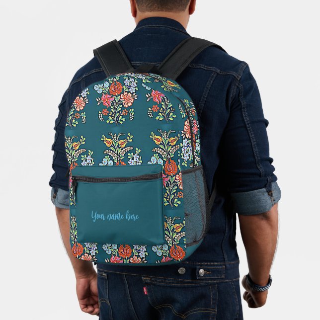 Farbige ungarische Blume Bedruckter Rucksack (Insitu (Modell))