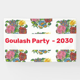 Farbige ungarische Blume - personalisiert Banner