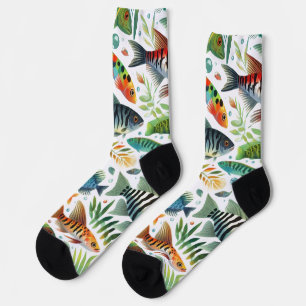 Farbige Unterwasser-Fischkunst Socken