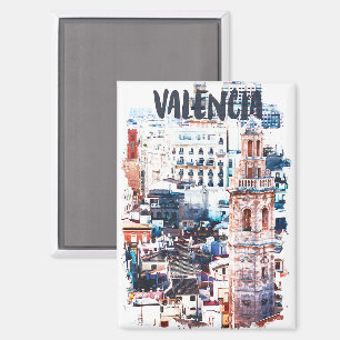 Farbige Valencia Spanien Architektur Stadt Magnet