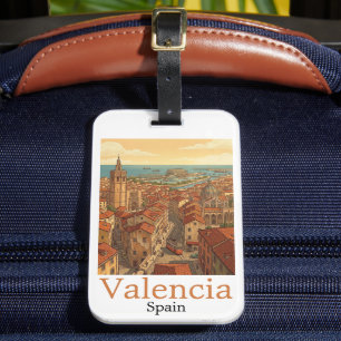 Farbige Valencia Spanien Vintage Reise Gepäckanhänger