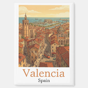 Farbige Valencia Spanien Vintage Reise Magnet