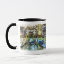 Farbige Venedig Blaue Gondeln