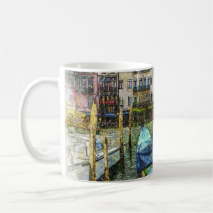 Farbige Venedig Italien Gondel Malerei Szene Kaffeetasse