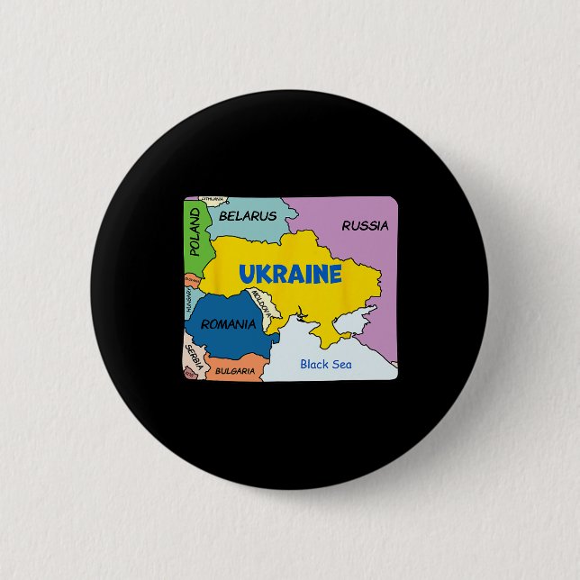 Farbige vereinfachte Ukraine-Karte  Button (Vorderseite)