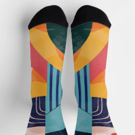 Farbige vertikale abstrakte Linienmuster Socken