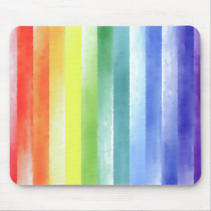 Farbige vertikale Wasserfarben-Regenbogenmuster Mousepad