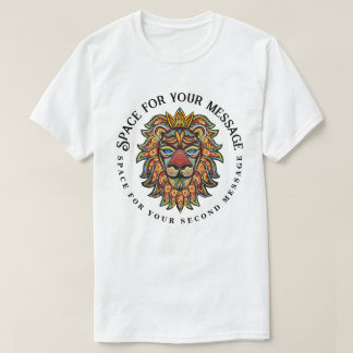Farbige Verzierte Gekrönte Löwen Kunst Benutzerdef T-Shirt