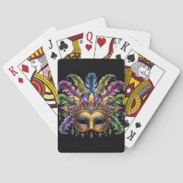 FARBIGE VERZIERTE MARDI GRAS MASKE & FEDERN SPIELKARTEN