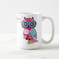 Farbige Verzierte Retro-Blütenblüte Hot Pink Tasse