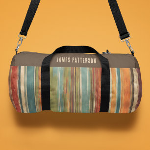 Farbige Vintag gestrichene Streifen Personalisiert Duffle Bag