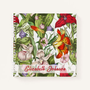 Farbige Vintage Blume Notizbuch