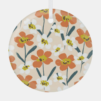 Farbige, Vintage Blumenmuster. Ornament Aus Glas