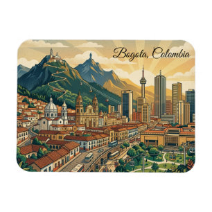 Farbige Vintage Bogota Kolumbien Reise Kunst Magnet