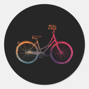 Farbige Vintage-Fahrrad-Aufkleber Runder Aufkleber