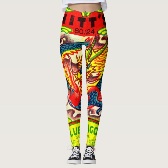 Farbige Vintage Fireworks-Paket-Leggings Leggings (Vorderseite)
