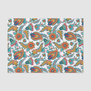 Farbige Vintage Floral Paisley Seidenpapier
