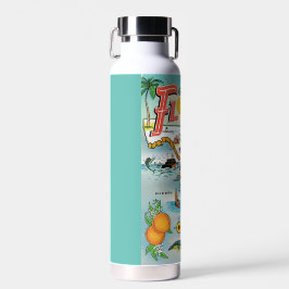 Farbige Vintage Florida Postkarte Trinkflasche