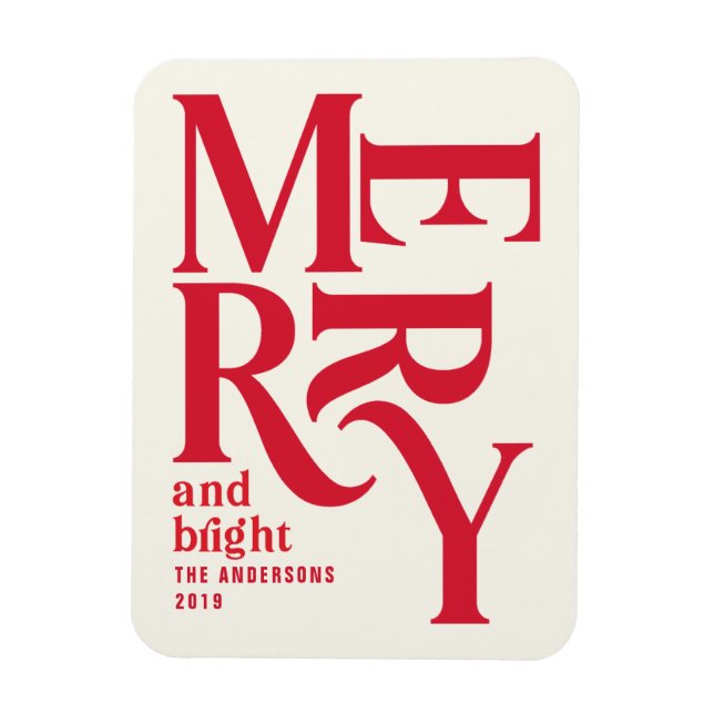 Farbige Vintage Fröhliche Ankündigung Magnet (Vertikal)