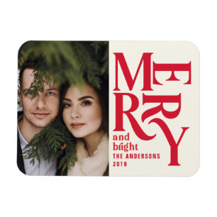 Farbige Vintage Fröhliche Ankündigung Magnet