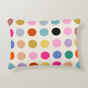 Farbige Vintage geometrische Punkte Dekokissen