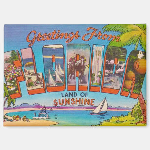 Farbige Vintage-Grüße aus Florida Magnet