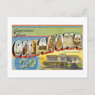 Farbige Vintage-Grüße aus Oklahoma Postkarte