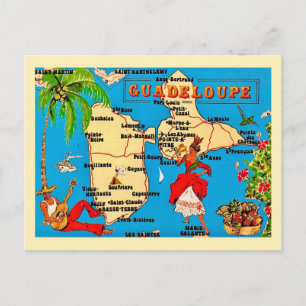 Farbige Vintage Guadeloupe Postkarte