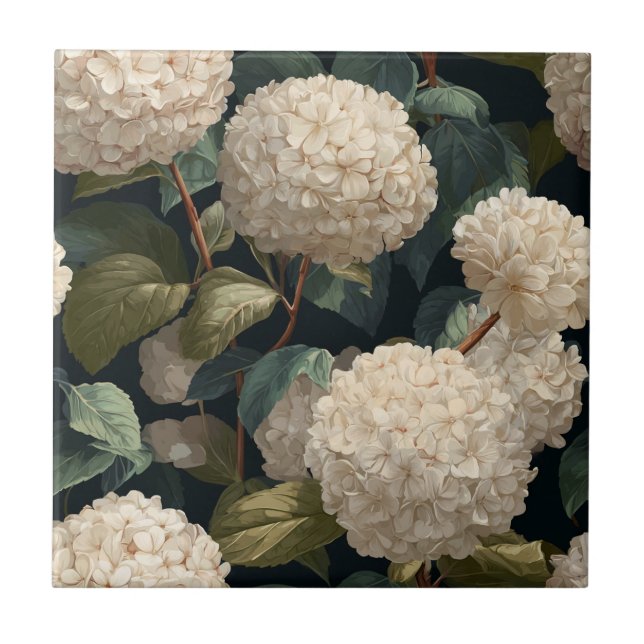 Farbige Vintage Hydrangeas-Tile für langlebigen Fu Fliese (Vorderseite)